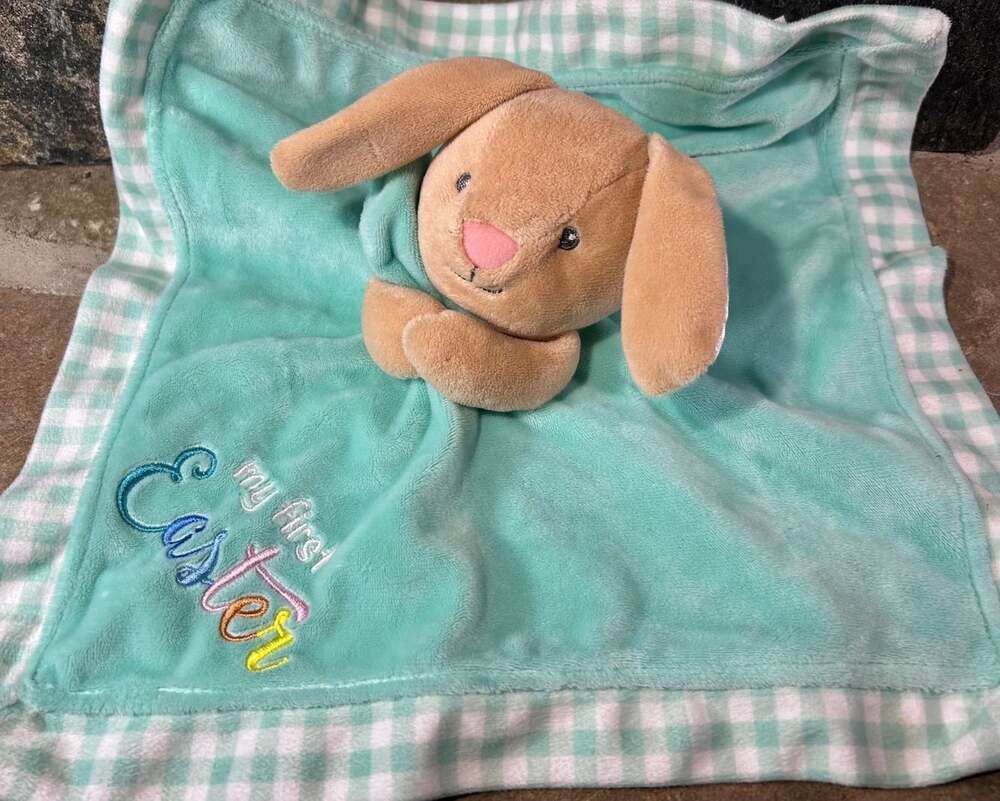 Baby Starters 2019 Tan Bunny Lovey mint green gingham My 1st Easter
